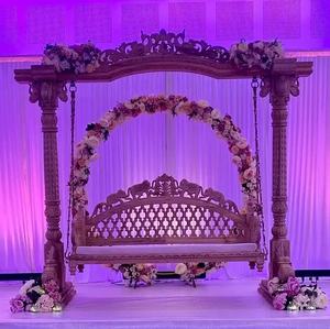 Columpio DE BODA tallado tradicional para asientos de novia y novio estilo antiguo acabado dorado Jhula hecho a mano Mehndi ceremonia columpio - Product Image 6