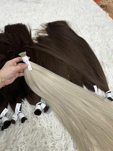 Premium suave sedoso vietnamita a granel al por mayor virgen Remy doble trama cinta extensiones de cabello humano queratina aspecto Natural - Product Image 2