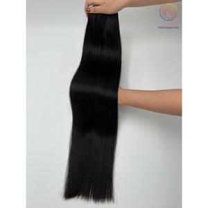 Extensiones de cabello de trama de 26 pulgadas en stock grande, precio de fábrica, cutícula alineada, virgen, natural, recto, # 1A - Product Image 5