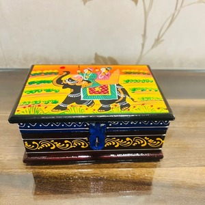 Rafasthani haat และงานฝีมือตกแต่งกล่องเครื่องประดับไม้กับภาพวาด rajasthani-จัดเครื่องประดับผู้หญิงและตัวเลือกของขวัญ - Product Image 5