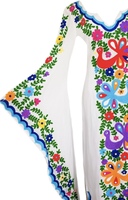 Haute qualité femmes vêtements grande taille traditionnel mexicain brodé blanc hiver manches longues dames papillon manches Maxi