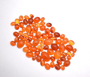 Cabochons ovales en cornaline naturelle 7X5mm à 16X12mm cornaline calibrée ombre légère cristal pierre précieuse en vrac pour la fabrication de bijoux - Product Image 3