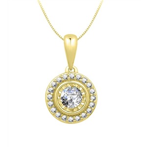 Dainty Round Cut Diamond Single Halo <b>Pendant</b> 0.25 Ct Lab Grown Diamond In Platinum For Engagement Party - Product Image 2