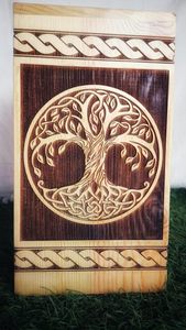 Caja de urna de madera hecha a mano diseño de árbol funerario adultos recuerdo caja de urna conmemorativa para cenizas humanas artículo de decoración del hogar - Product Image 2