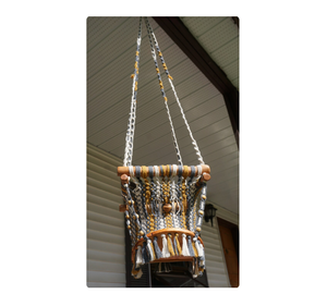 Jouets rustiques en macramé bohème fabriqués à la main jouets en plastique pour bébés balançoire cadeau pour votre nouveau-né bébé pull transat - Product Image 4
