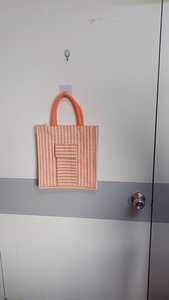 Reusable Eco-Friendly <b>Orange</b> Cotton Canvas Tote Bags Durable Daily Carry Bag for Shopping Grocery Beach Use Promotional - Product Image 2