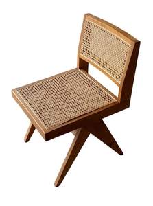 Silla de Comedor Moderna Minimalista de Madera Maciza de Teca y Ratán, Resistente, para Apartamento, Hotel, Restaurante y Uso Comercial - Product Image 2