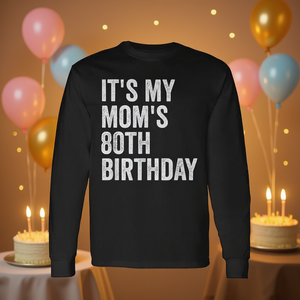 Maglietta a maniche lunghe per il 80° compleanno di mamma per promozioni personalizzate - Product Image 3