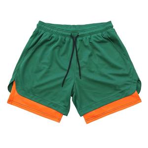 Two layer athletic <b>shorts</b> with breathable outer shell and smooth inner layer for comfort and active movement - Product Image 2