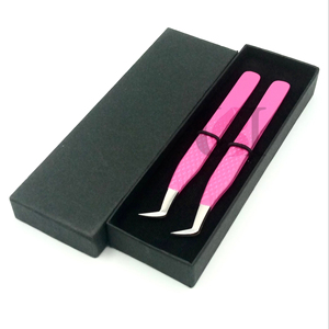 Recubrimiento de polvo Rosa profesional, volumen de bota rusa, pinzas de extensión de pestañas de acero inoxidable japonés, herramienta de belleza con logotipo personalizado - Product Image 1