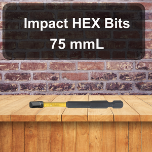 1/4" 75mmL Industrial DIY Impact Hex Bits S2 Material Phosphate Manganese Finish OEM/ODM - Product Image 2