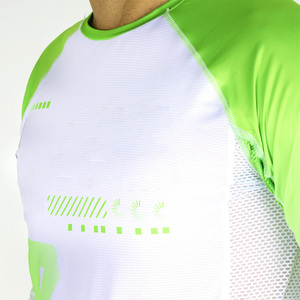 เสื้อเจอร์ซี่ย์ขี่มอเตอร์ไซค์ของผู้ชายผ้าตาข่ายระบายอากาศสำหรับการพิมพ์โลโก้และฉลากส่วนตัวดีไซน์ตามสั่ง - Product Image 4