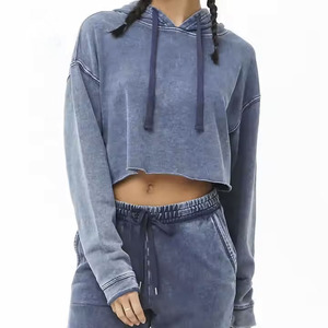 Sudadera con capucha de lavado con dobladillo y corte de rizo francés activo de calidad superior personalizada al por mayor - Product Image 3