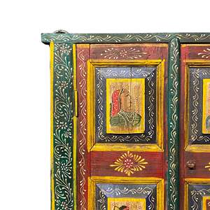 Fenêtre en bois peinte à la main avec des caractéristiques de design traditionnel, motif portrait - Product Image 3