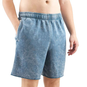 Pantalones cortos de lavado ácido de calidad premium para hombres, pantalones cortos transpirables con cintura con cordón de peso pesado de último diseño para hombres - Product Image 3