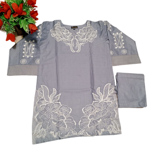 Tendance dames ODM vêtements indiens et pakistanais prêt à l'emploi coton brodé Kurta avec pantalon 2 pièces et 3 pièces costumes grande taille - Product Image 1