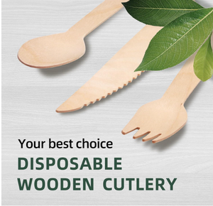 Ensemble cuillère, fourchette et couteau en bois, couverts réutilisables écologiques pour la maison, le restaurant et les voyages - Product Image 3