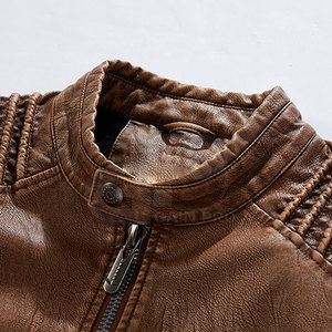 New Style <b>Light</b> Weight Blank Windproof Men's Leather <b>Jackets</b> Clothing Custom Fashion Popular Men Leather <b>Jacket</b> - Product Image 4