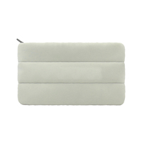 Sac de maquillage cosmétique en néoprène matelassé tendance, sac à fermeture éclair avec logo de marque privée