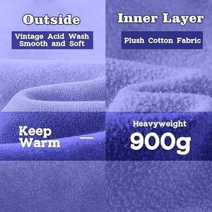 Sudadera con capucha de invierno de gran tamaño Premium de la mejor calidad para mujer desgastada Vintage ácido lavado logotipo personalizado sólido con capucha 100% algodón 100% - Product Image 5