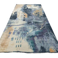 Tapis moderne de luxe en laine et soie à poils coupés, motif abstrait, fait main, antidérapant, design persan, pour chambre, salon, salle à manger, bureau