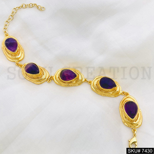 <b>Gold</b> Plated Handmade Unique Designer Gemstone <b>Bracelet</b> SKU7430 Custom Wholesale Germanium Tourmaline Wristband <b>Bracelets</b> Men - Product Image 4