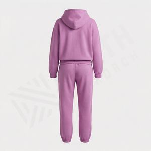 Ensemble de survêtement pour femme élégant et brillant avec logo personnalisé en strass, à capuche, décontracté, ample, à épaules tombantes, deux pièces, jogging, survêtement de luxe - Product Image 2