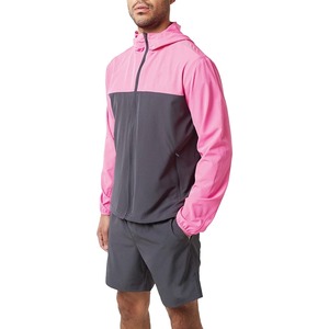 Chaqueta cortavientos de nailon y poliéster con cremallera holgada nueva moda personalizada y conjunto corto de chándal cortavientos para hombre - Product Image 1