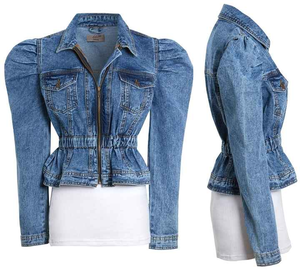 Tendance Mode Haut court en denim personnalisé de haute qualité pour les femmes Veste en jean à prix d'usine pour les dames Prix de gros - Product Image 4
