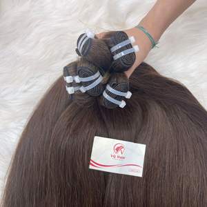 Extensiones de cabello liso vietnamita virgen 100%, pelucas frontales de cabello humano caliente de longitud larga con base de tupé de encaje negro, marrón oscuro - Product Image 2