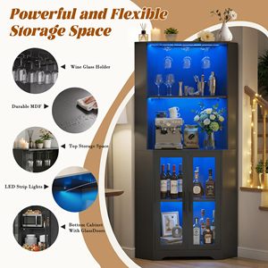 <span class=keywords><strong>Vitrine</strong></span> d'<span class=keywords><strong>angle</strong></span> moderne avec éclairage LED, portes en verre, meuble de rangement pour vin, <span class=keywords><strong>vitrine</strong></span> pour salon DR533 - Product Image 3