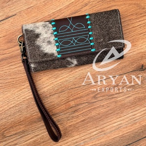 New Boot Stitch Cow Skin Women Wristlet <b>Wallet</b> Genuine Leather Clutch Purse Many Compartments Long <b>Wallet</b> With Many <b>Card</b> Slots - Product Image 1