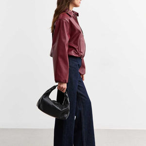 Veste à fermeture éclair en cuir véritable pour femmes avec col style et doublure personnalisée véritable - Product Image 5