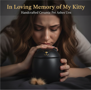 Urna Funerária de Luxo Personalizada para Animais de Estimação, à Prova d'Água, para Cinzas de Cães e Gatos, Pequenos Animais, Urna Cinerária de Cerâmica para Lembrança - Product Image 1