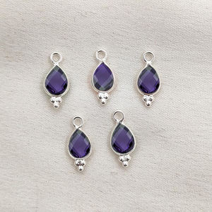 Charmes en quartz iolite en forme de poire sertis à la main, quartz iolite taille briolette, pendentif en argent sterling 925, fabrication de bijoux, charme en vrac - Product Image 1