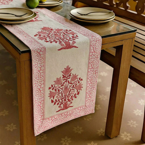 ผ้าปูโต๊ะผ้าฝ้ายพิมพ์ลายดอกไม้, ผ้าปูโต๊ะผ้าลินินผ้าฝ้ายลายดอกไม้หลากสี - Product Image 1