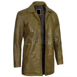 Manteau en cuir confortable pour l'hiver Manteau en cuir Manteau en cuir Style à double boutonnage Manteau en cuir durable pour vêtements d'extérieur - Product Image 2