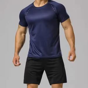 เสื้อยืดกีฬายิมสำหรับผู้ชายเสื้อยืดโพลีเอสเตอร์ระบายอากาศแห้งเร็วสไตล์ลำลองพิมพ์โลโก้ได้ตามต้องการสำหรับฤดูร้อน - Product Image 5