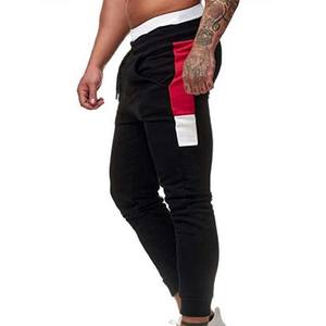 กางเกงวิ่งเอวสูงของผู้ชายทรงสลิมฟิตชุดออกกำลังกายระบายอากาศได้ดีสำหรับวิ่งลำลองด้านหน้ามีกระเป๋าหน้าเรียบแฟชั่น - Product Image 3