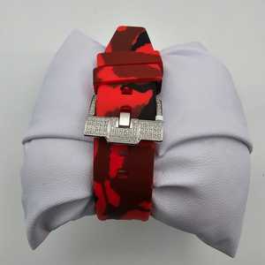 Automático Diver Hombres Lujo Redondo Analógico Dial Reloj Acero Inoxidable Moissanite Diamante Corte Goma Banda 22mm Iced Hip Hop Estilo - Product Image 6