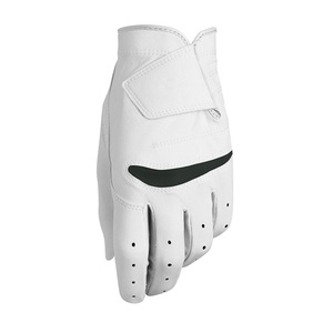 Vente en gros de gants de golf antidérapants en cuir Cabretta pour femmes et hommes avec logo personnalisé, matériau souple, équipement de sport blanc - Product Image 1