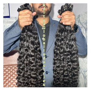 Extensiones de Cabello Remy, Cabello Indio Natural Rizado, Paquete de Cabello Virgen de Proveedor Indio, Producto de Cabello Humano Indio Doblemente Tramado - Product Image 2