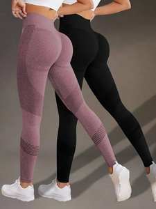 Leggings d'entraînement taille haute pour femmes pantalons de Yoga extensibles collants de gymnastique Squat preuve contrôle du ventre course vêtements de sport vêtements de Fitness - Product Image 4