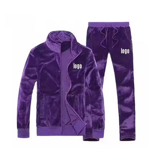 Nuevos chándales de terciopelo de la mejor calidad con cremallera y Jogger, chándal cómodo de terciopelo suave para hombres, personalizado - Product Image 1