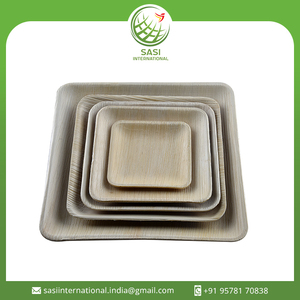 Assiette à dîner carrée jetable en feuille de palmier biodégradable naturelle 100% pour les mariages et le service de nourriture - Product Image 2
