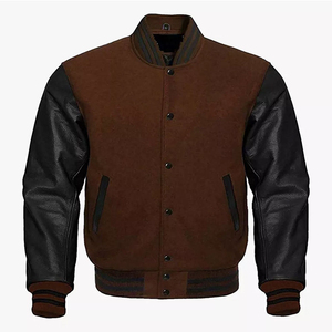 Top Selling 100% Real Wool Varsity <b>Jacket</b> <b>for</b> <b>Men</b> Casual <b>Baseball</b> Player Stand Front Leather Sleeves <b>for</b> Autumn Winter Wear - Product Image 5