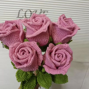 Flores de Rosa de Ganchillo, Simulación de Rosas, Regalo para Novia, Decoración para el Hogar, Boda, Manualidades, Ramo de Rosas Tejidas a Mano - Product Image 2