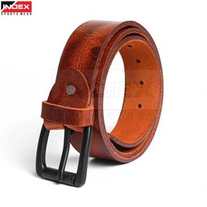 Cinturón Casual de Cuero Genuino INDEX, Hebilla de Metal, Diseño Duradero, Color Sólido, Moldeado en una Sola Pieza - Product Image 1