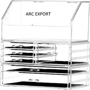 Latest Standard Designer 4 Parts Custom Shape Black and White Color Table Decoration Large Size Stylish Acrylic Storage <b>Box</b> Sale - Product Image 3