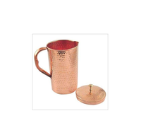 Bouilloire en cuivre pur de qualité supérieure avec couvercle et poignée, motif gravé en relief, design classique, écologique, pour fêtes
